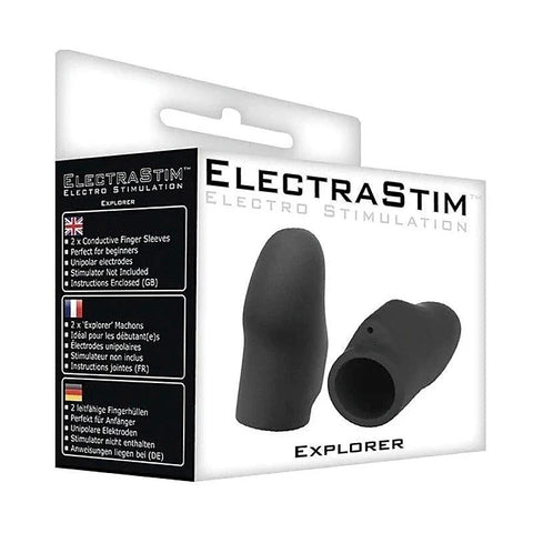 Silicone Noir Explorer Finger Sleeves by Electrastim - Electro Sex