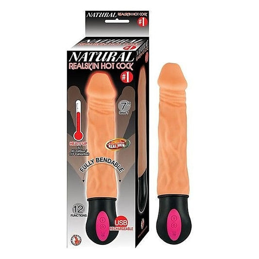 Natural Realskin 7" Heated Pleasure Toy by Nasstoys - Vibrating Dildos