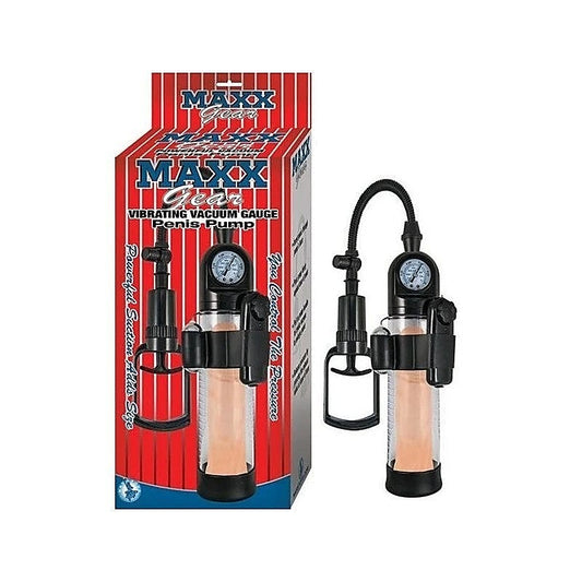 MAXX GEAR Vibrating Vacuum Gauge Penis Pump by Nasstoys - Penis Pumps And Stretchers