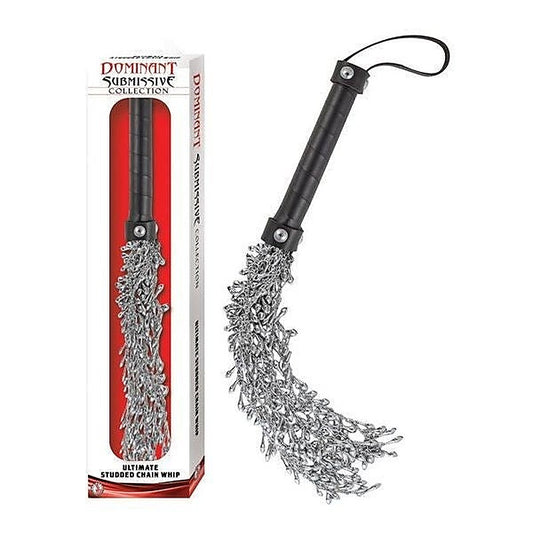 Dominant Submissive Collection Studded Iron Chain Whip - Whips And Crops