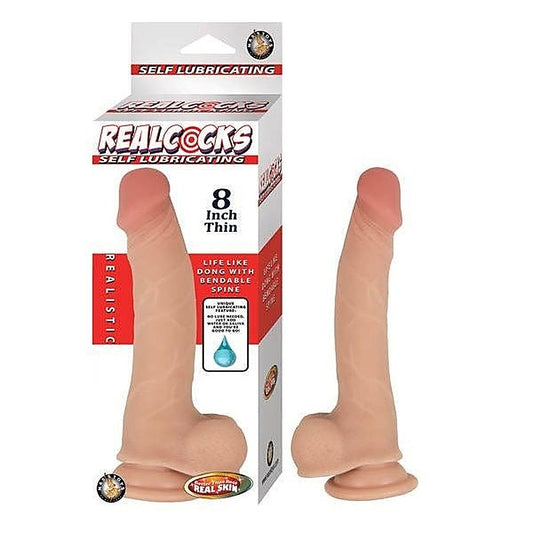 REALCOCKS Self-Lubricating 8-Inch Thin Dildo by Nasstoys - Realistic Dildos