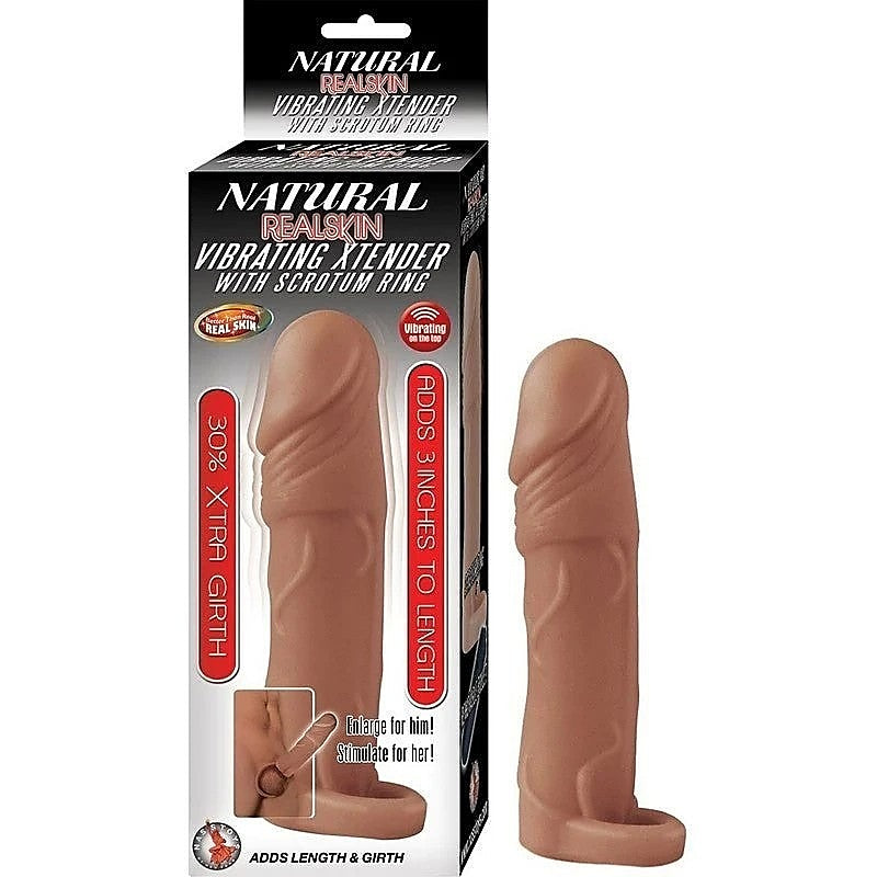NATURAL REALSKIN Vibrating Penis Enlarger by Nasstoys - Pumps, Extenders and Sleeves