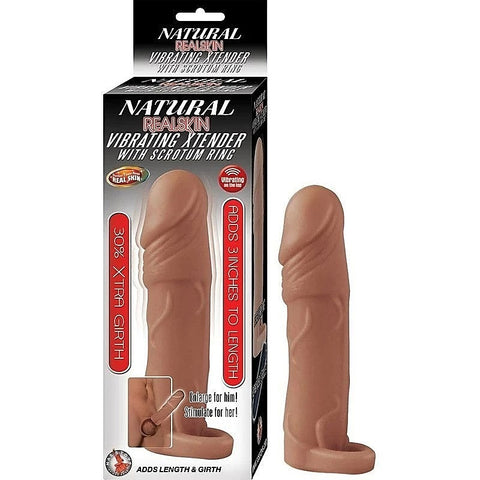 NATURAL REALSKIN Vibrating Penis Enlarger by Nasstoys - Pumps, Extenders and Sleeves