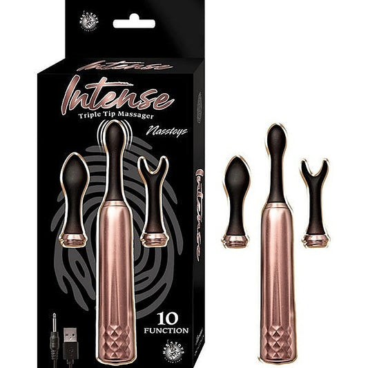 Intense Triple Tip Massager Kit With 3 Stimulating Heads - Personal Massagers