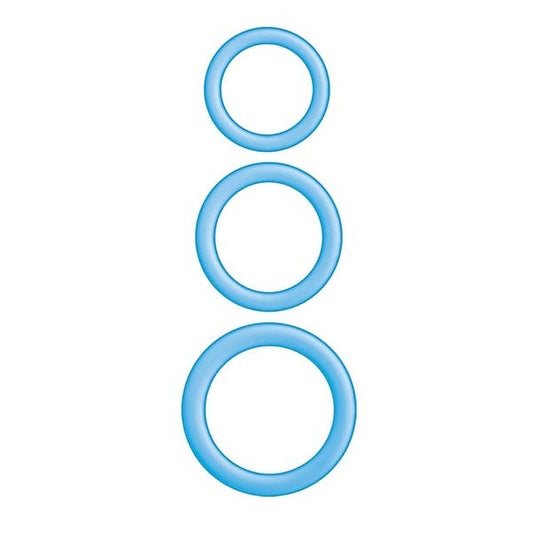 ENHANCER Glow Silicone Cock Ring Set by Nasstoys - Stretchy Cock Rings