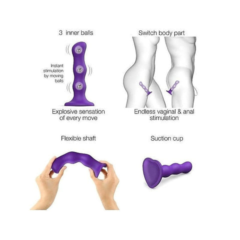 Silicone Dildo Plug with Rotating Geisha Balls - Anal Dildos