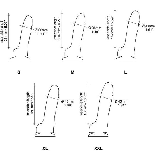 Sliding Skin Realistic Dildo - Black by Strap-On-Me - Realistic Dildos