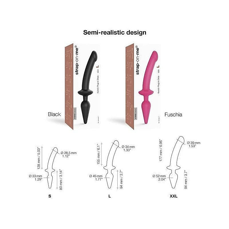 Switch Plug-In Semi-Realistic Fuchsia by Strap-On-Me - Anal Dildos