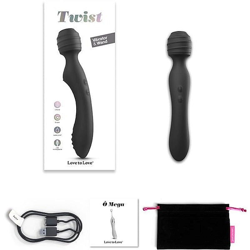 LOVE TO LOVE Twist Double Ender Vibrating Sex Wand Dual Motor Power - Body Wands