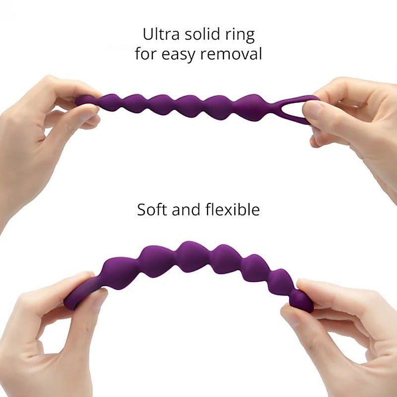 Love To Love Bing Bang Graduated Silicone Anal Beads with Ring Handle - Anal Beads and Balls