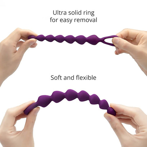 Love To Love Bing Bang Graduated Silicone Anal Beads with Ring Handle - Anal Beads and Balls