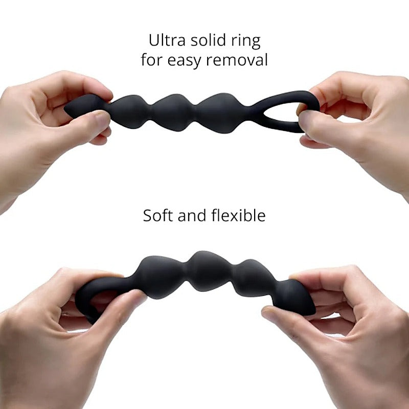 Love To Love Bing Bang Graduated Silicone Anal Beads with Ring Handle - Anal Beads and Balls