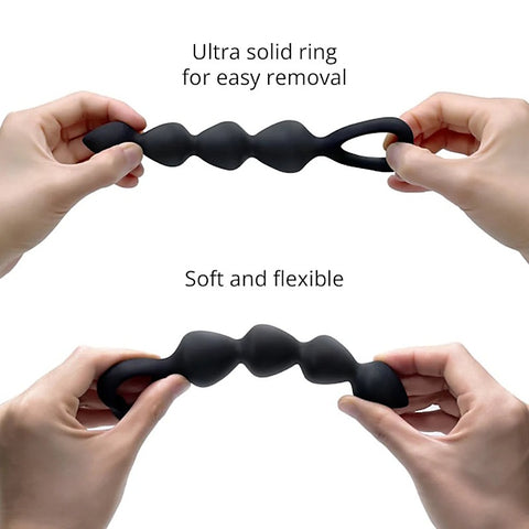 Love To Love Bing Bang Graduated Silicone Anal Beads with Ring Handle - Anal Beads and Balls