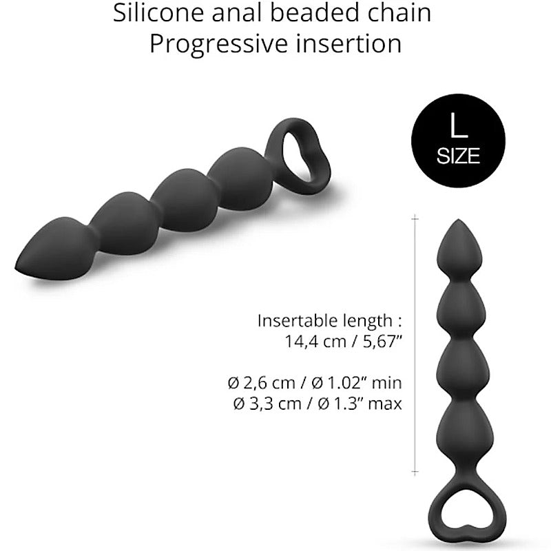 Love To Love Bing Bang Graduated Silicone Anal Beads with Ring Handle - Anal Beads and Balls
