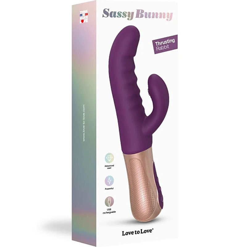 LOVE TO LOVE Sassy Bunny Thrusting & Vibrating Rabbit with Dual Motors - Rabbit Vibrators