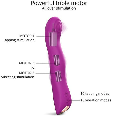 LOVE TO LOVE Swap Triple Motored P or G Spot Stimulator with Tapping Feature - G-Spot Vibrators