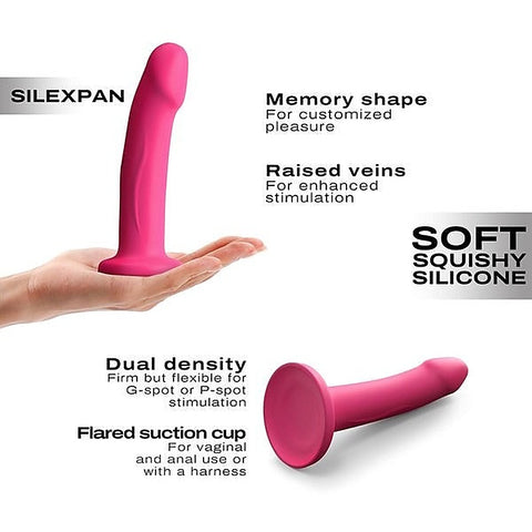 Real Pleasure SILEXPAN Magenta Dual-Density Dildo - Realistic Dildos