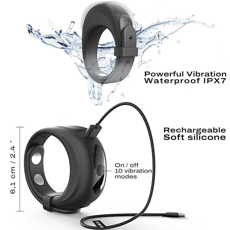 Vibrating Comfort-Fit Cock Ring by Marc Dorcel Toys - Vibrating Cock Rings