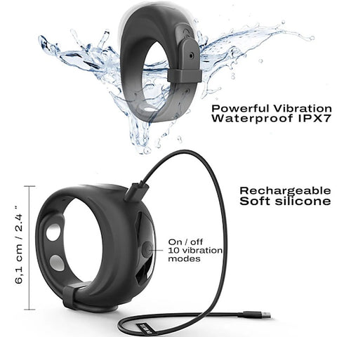 Vibrating Comfort-Fit Cock Ring by Marc Dorcel Toys - Vibrating Cock Rings