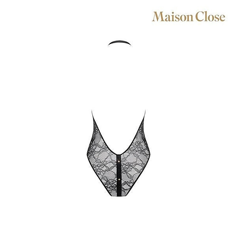 Lace-Detailed Curve-Hugging Bodysuit by Maison Close - Teddies and Bodysuits