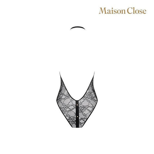 Lace-Detailed Curve-Hugging Bodysuit by Maison Close - Teddies and Bodysuits
