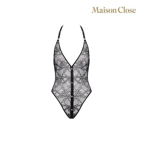 Lace-Detailed Curve-Hugging Bodysuit by Maison Close - Teddies and Bodysuits