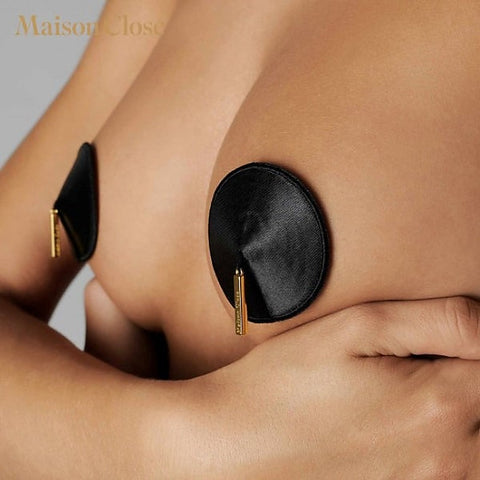 Luxurious Black-Gold Tassel Nippies by Maison Close - Fancy Dress Ups