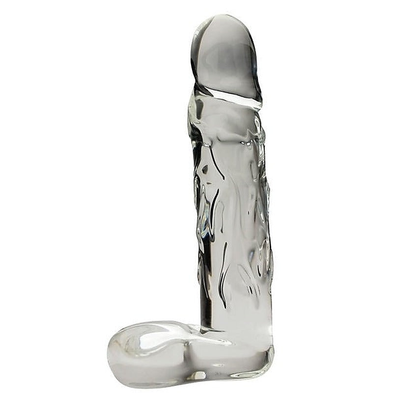 Realistic Borosilicate Glass Dildo with Testicles - Realistic Dildos