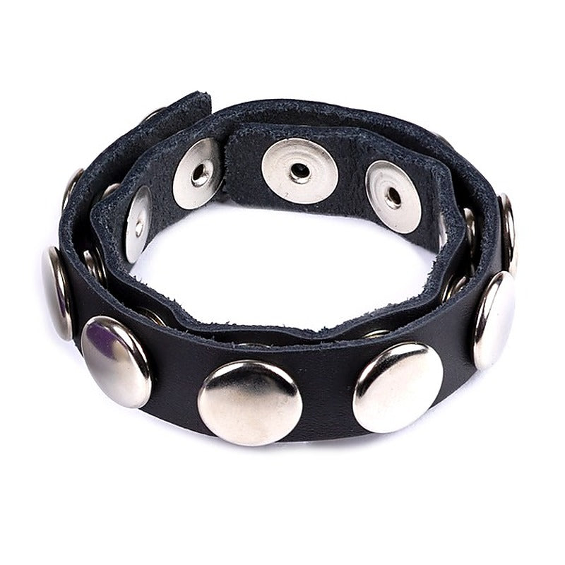 Black Leather Adjustable Penis Ring by Spartacus Enterprises - Cock Rings