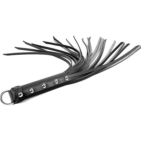 Black Leather 30-Inch Premium Strap Flogger - Whips And Crops