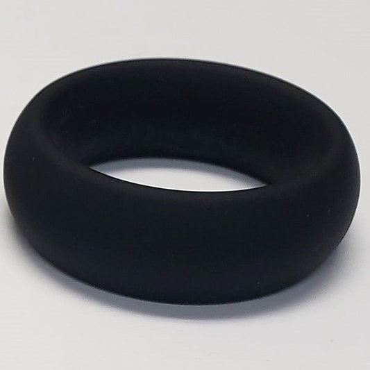 Wide Silicone Donut Cock Ring Black by Spartacus Enterprises - Stretchy Cock Rings