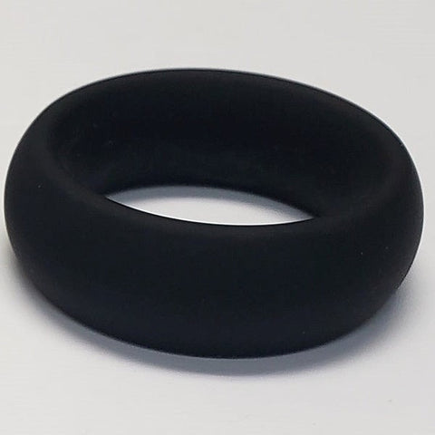 Wide Silicone Donut Ring Black by Spartacus Enterprises - Stretchy Cock Rings