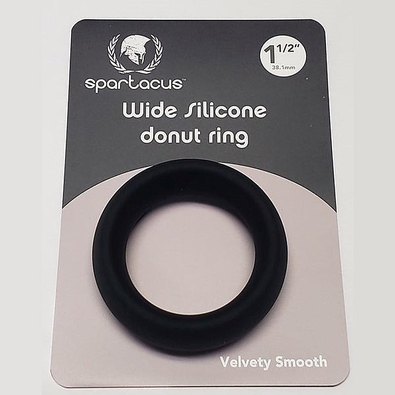 Wide Silicone Donut Ring Black by Spartacus Enterprises - Stretchy Cock Rings