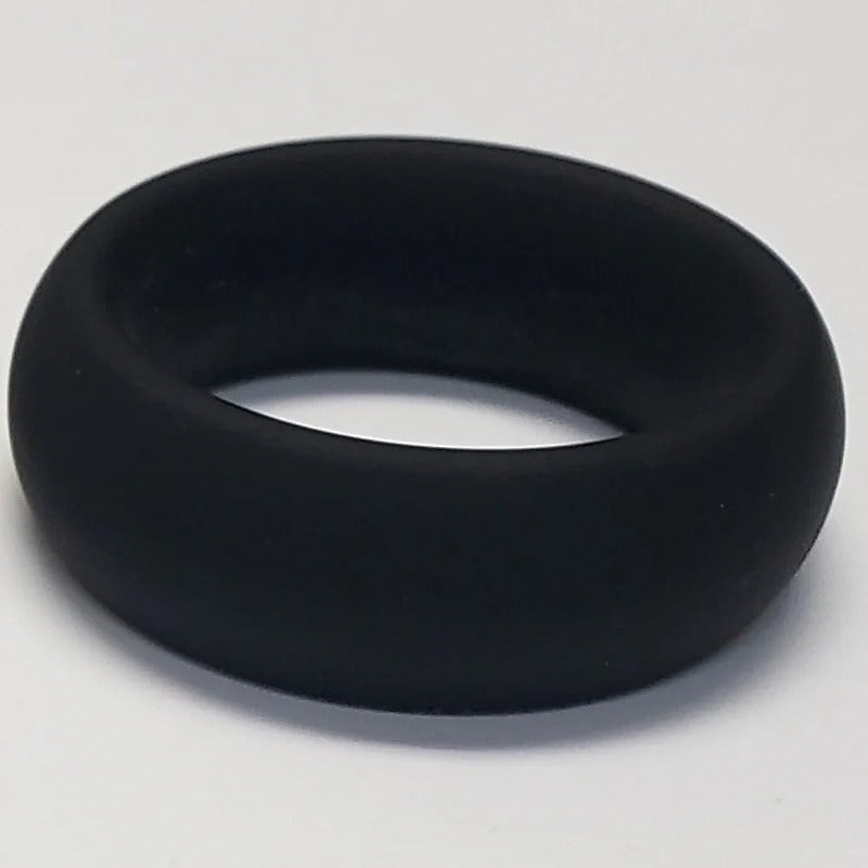 Wide Silicone Donut Ring Black by Spartacus Enterprises - Stretchy Cock Rings