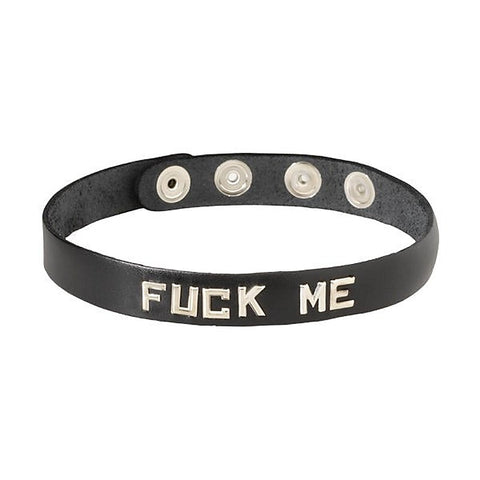 Leather Word band Collar - FUCK ME by Spartacus - Collars and Leads