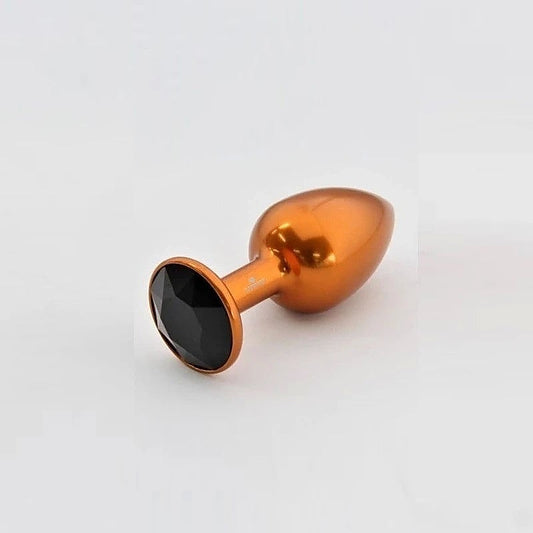 Orange Aluminum Butt Plug With Gem Medium - Butt Plugs