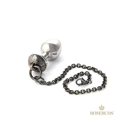 Rosebuds Luxe Metal Anal Plug with Captivating Chain - Butt Plugs