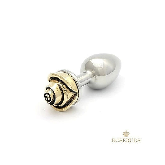 Rosebuds Luxe Anal Plug with Jeweled Rose Tip - Medium - Butt Plugs