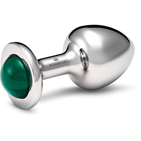 Stainless Steel Anal Plug Small With Malachite Gem - Butt Plugs