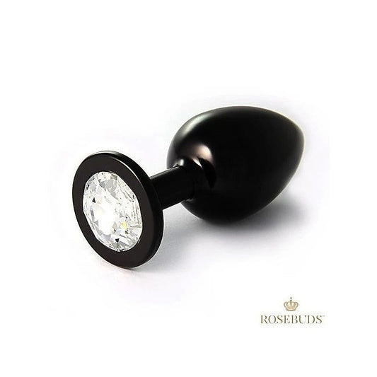 Luxurious Aluminium Black Butt Plug - Jeweled Clear XL - Butt Plugs