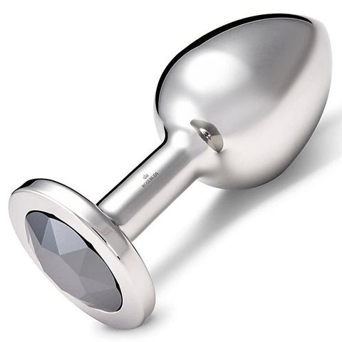 Luxurious Aluminium Black Butt Plug - Jeweled Clear XL - Butt Plugs