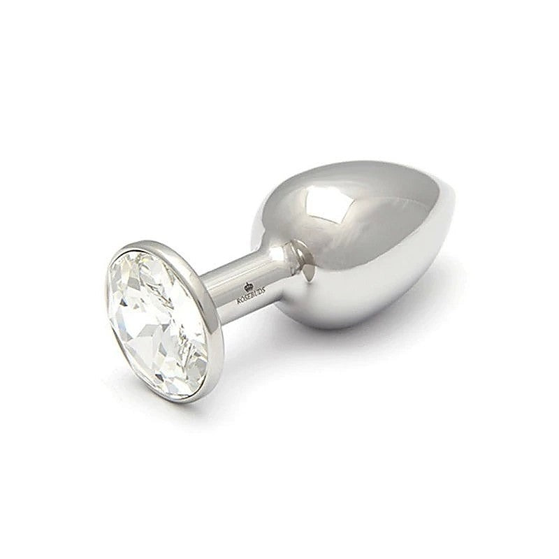 Luxurious Aluminium Black Butt Plug - Jeweled Clear XL - Butt Plugs