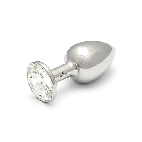 Luxurious Aluminium Black Butt Plug - Jeweled Clear XL - Butt Plugs