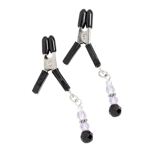Sparkling Glass Bead Nipple Clamps by Spartacus Enterprises - Nipple and Clit Clamps
