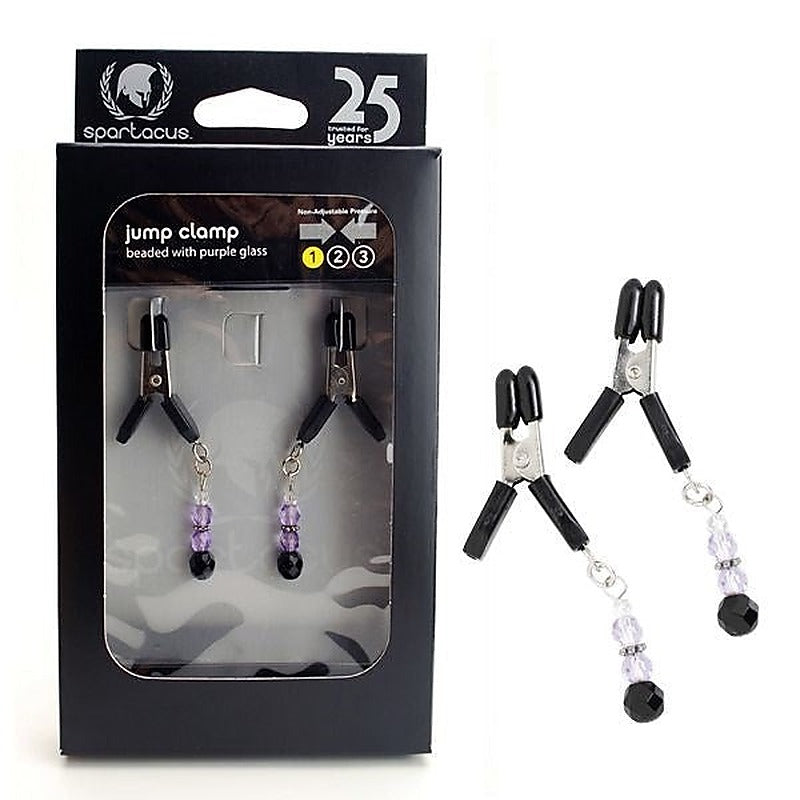 Sparkling Glass Bead Nipple Clamps by Spartacus Enterprises - Nipple and Clit Clamps