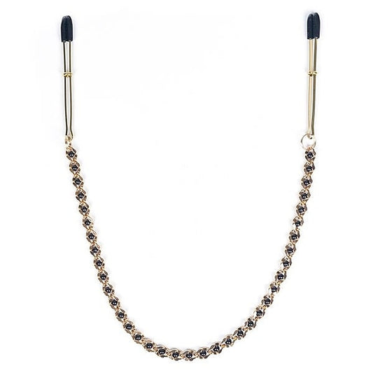 Gold-Beaded Nipple Clamps by Spartacus Enterprises - Nipple and Clit Clamps