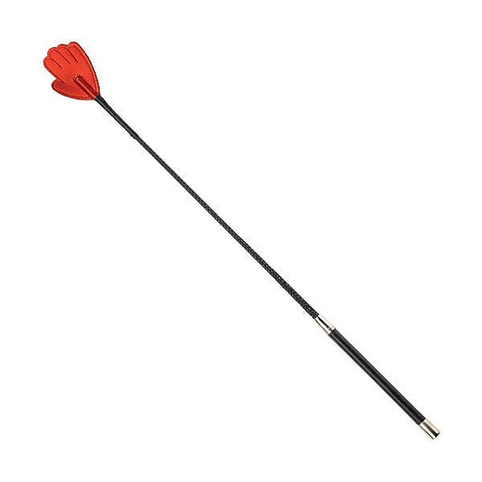 Precision-Crafted BDSM Crop with Red Metallic Hand Tip - Whips And Crops