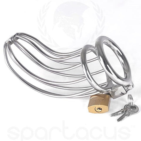 Bird Cage Stainless Steel Chastity Device by Spartacus - Male Chastity