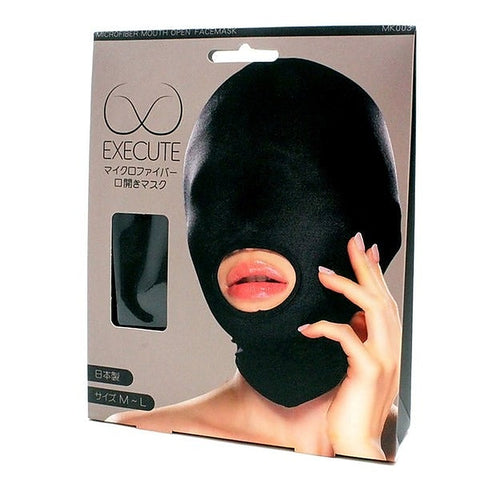 EXECUTE Microfiber Bondage Mask - Comfortable Mouth Opening - Masks And Blindfolds