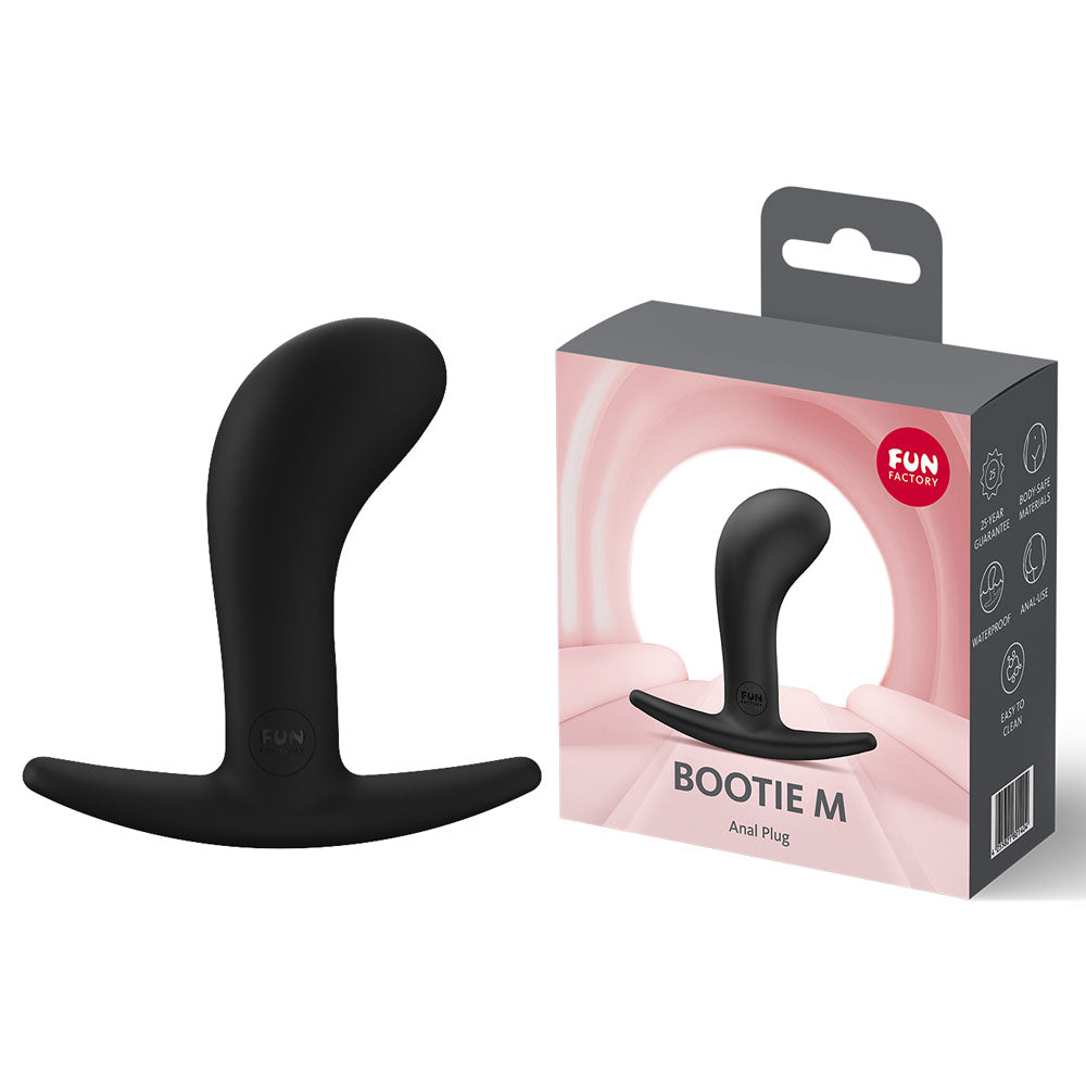 Fun Factory BOOTIE M 9.4 cm Medium Butt Plug - Black - Butt Plugs